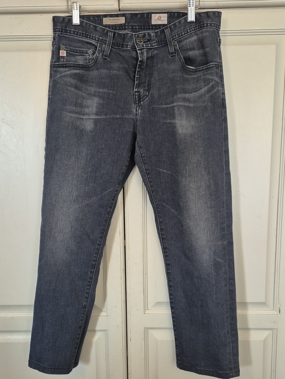 AG Adriano Goldschmied The Graduate Slim Straight Jeans Grey Wash Size 30